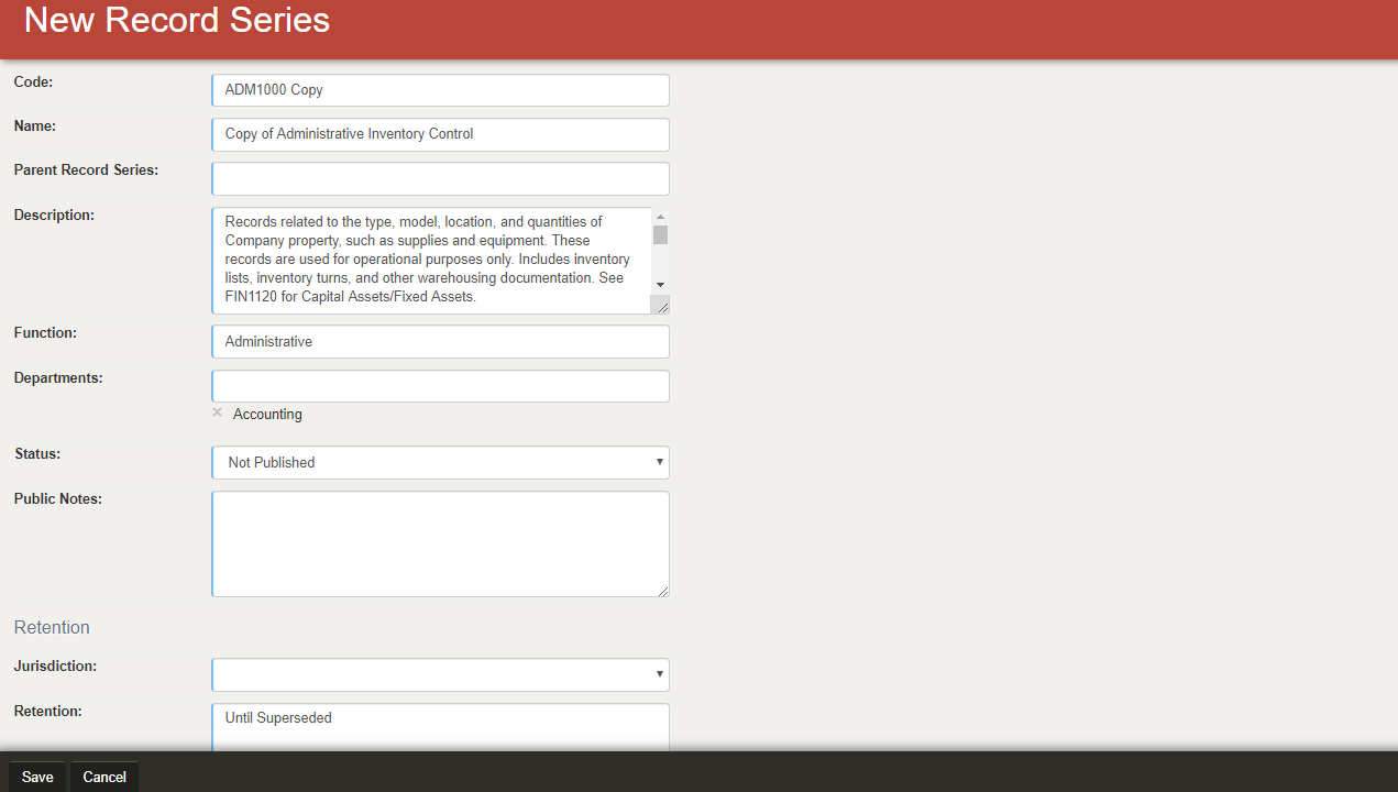 Managing Record Series
