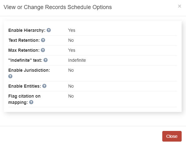 Record Series Configuration Options